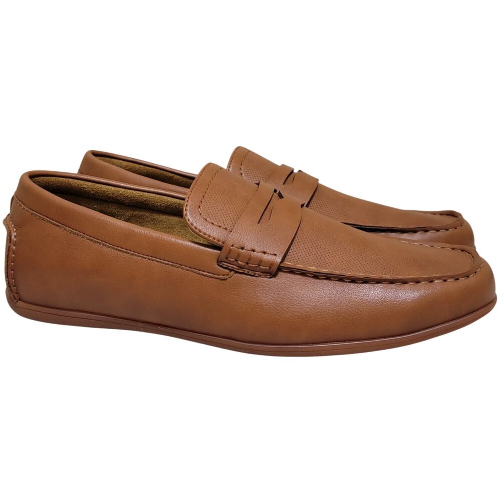 Vance Co. Men Yates Slip On Penny Loafers Size US 11.5M Tan Brown Faux Leather
